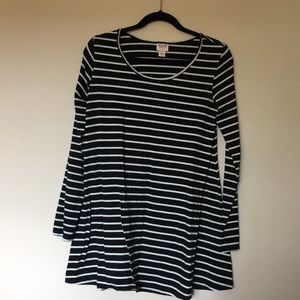 Black and white striped dress